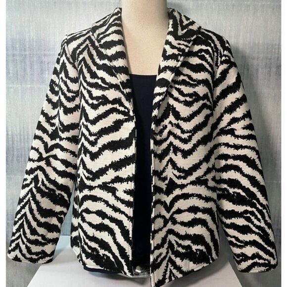Painted Pony Zebra Print Womens Work Business Blazer‎ Coat Size Medium - Picture 1 of 6